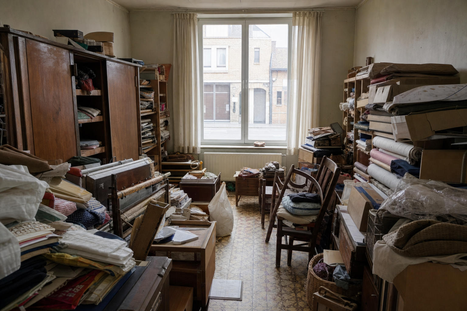 Vide commerce en centre-ville à Dixmude : avant, en cours et après — avant débarras