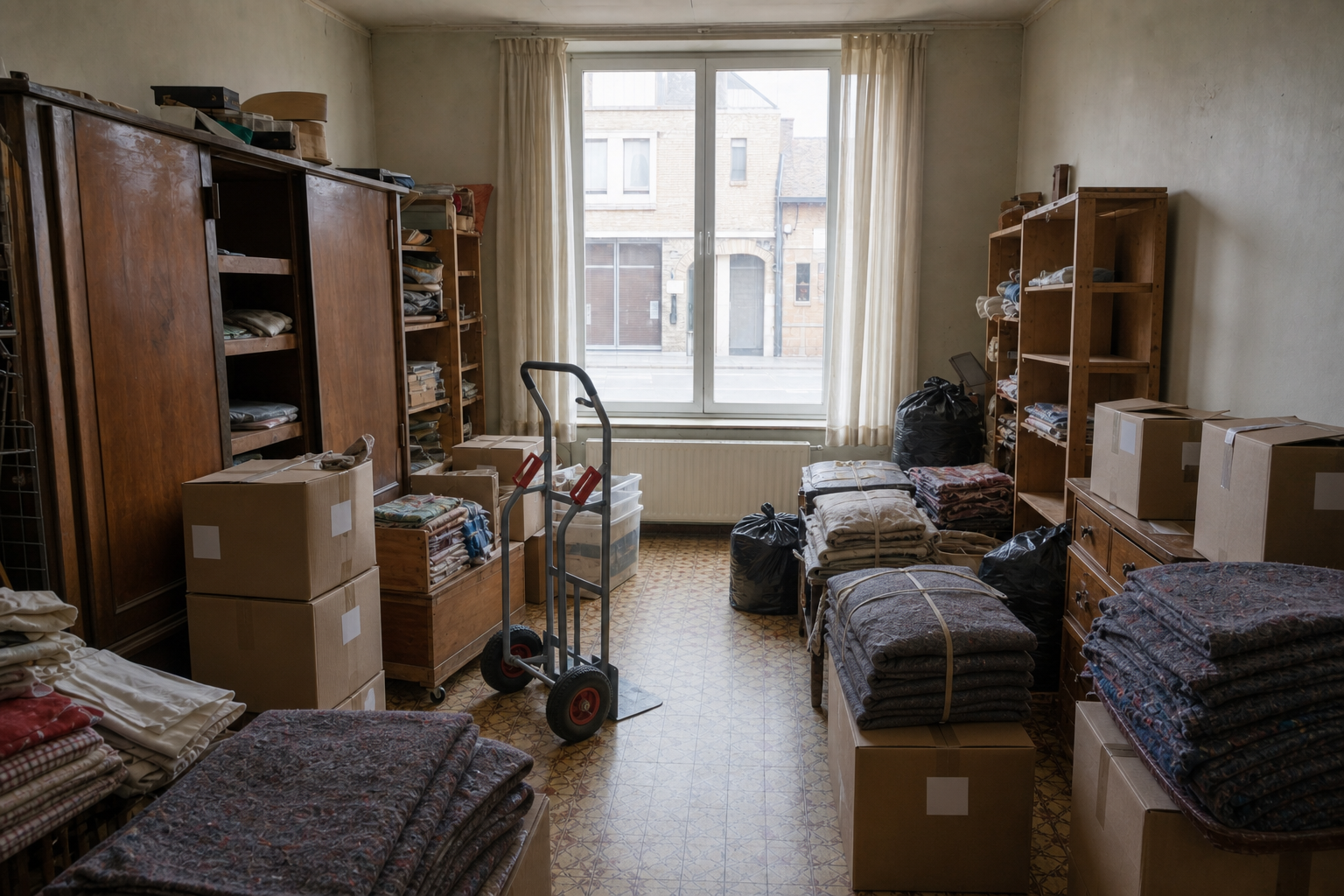 Vide commerce en centre-ville à Dixmude : avant, en cours et après — intervention en cours