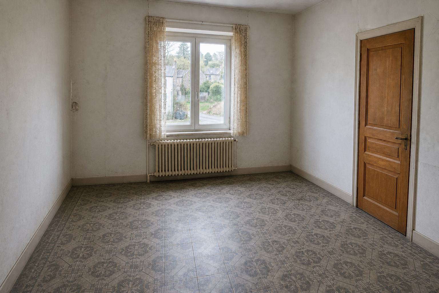 Vide maison villageoise avec annexes à Doische : avant, en cours et après — après débarras