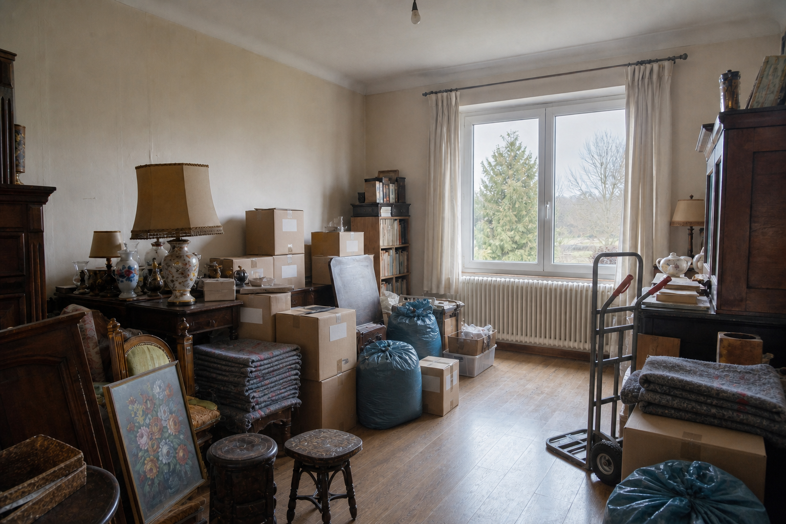 Vide villa quatre façades à Donceel : avant, en cours et après — intervention en cours