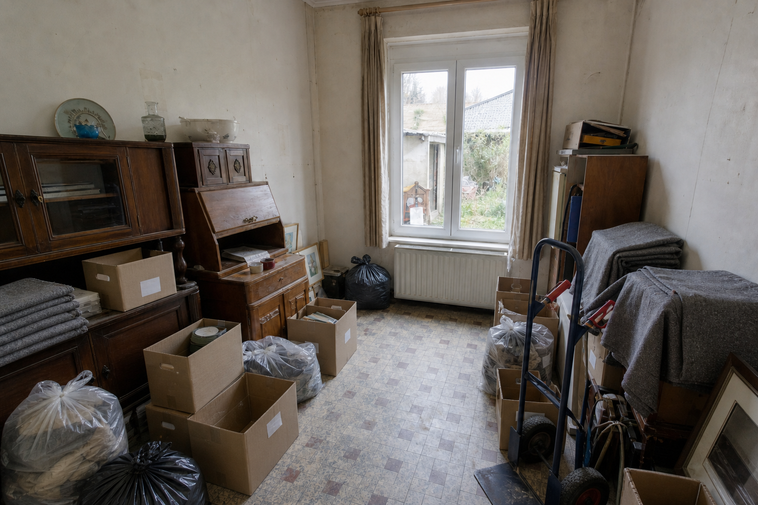 Vide maison de coron à Dour : avant, en cours et après — intervention en cours