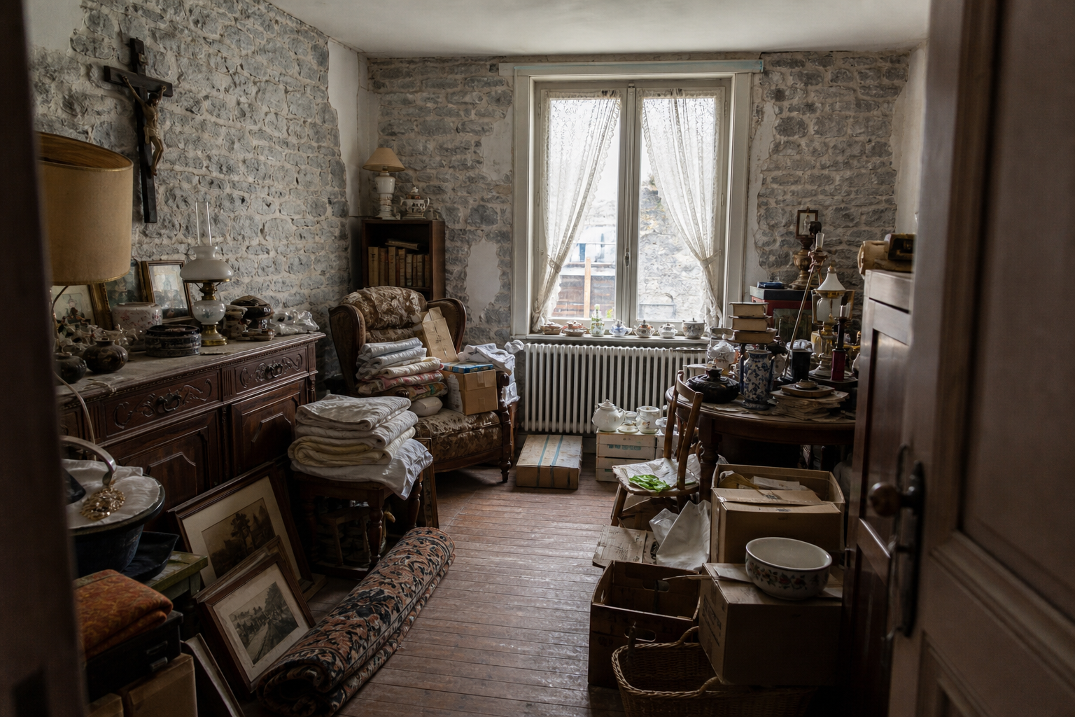 Vide maison en pierre à Ecaussinnes : avant, en cours et après — avant débarras