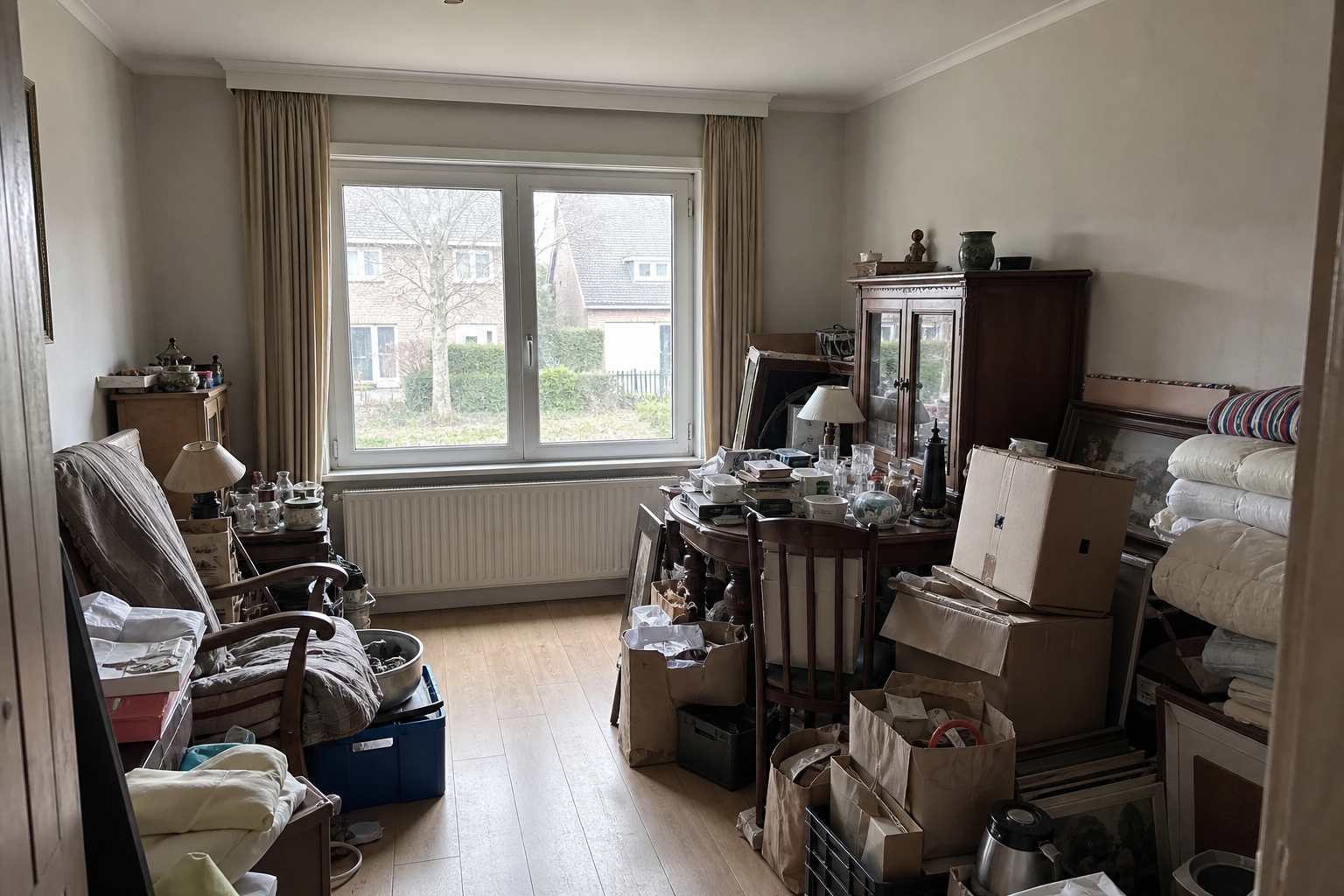 Débarras après départ en maison de repos à Edegem : avant, en cours et après — avant débarras
