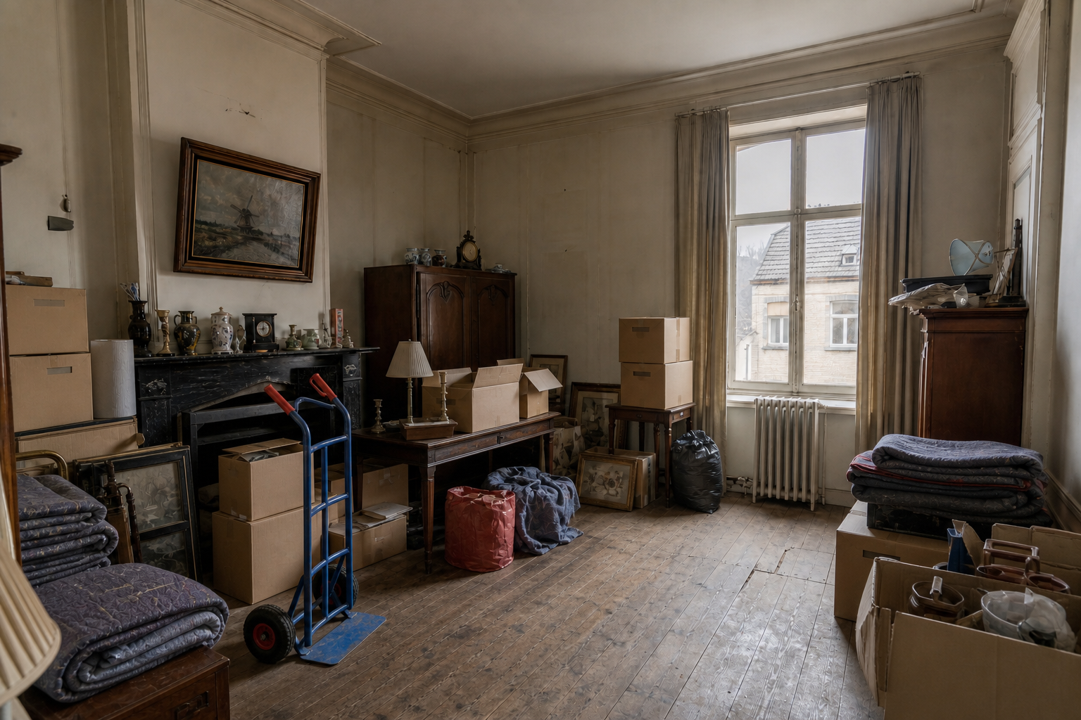 Vide maison de maître à Enghien : avant, en cours et après — intervention en cours
