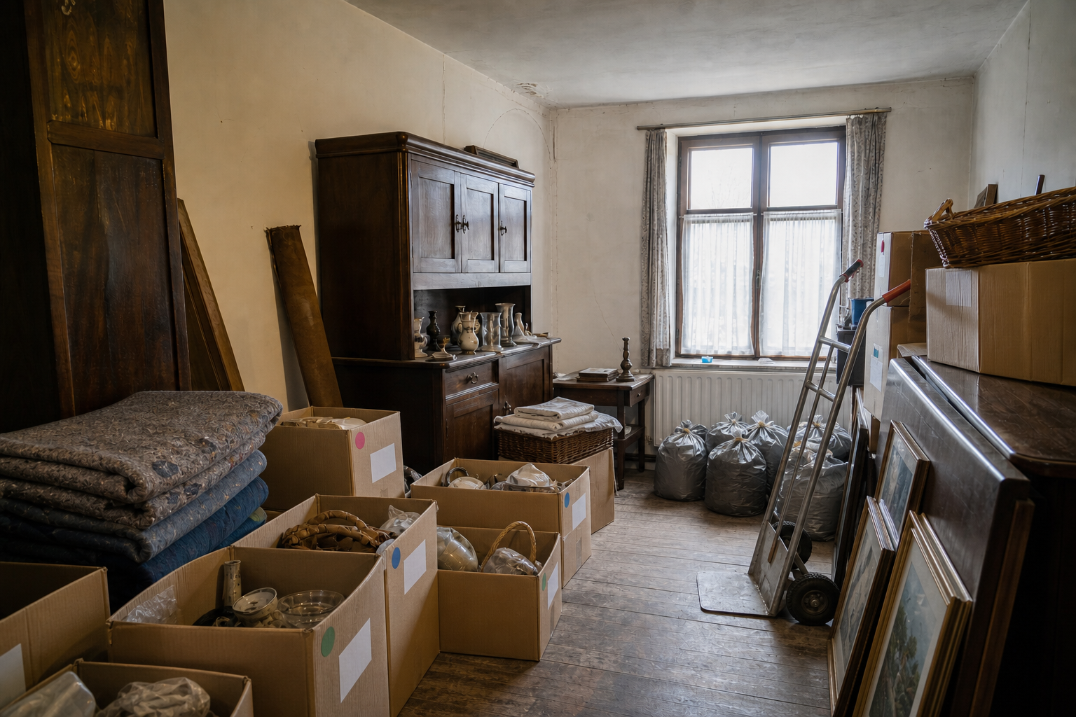 Vide maison villageoise avec grange à Erpe-Mere : avant, en cours et après — intervention en cours