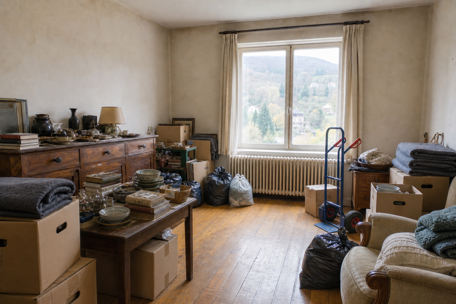 Vide maison en bord d'Ourthe à Esneux : avant, en cours et après — intervention en cours