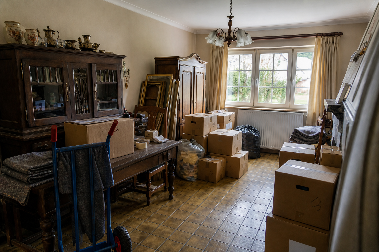 Vide maison familiale à Etalle : avant, en cours et après — intervention en cours