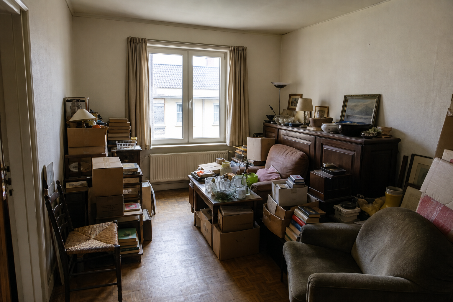Vide appartement à Evere : avant, en cours et après — avant débarras