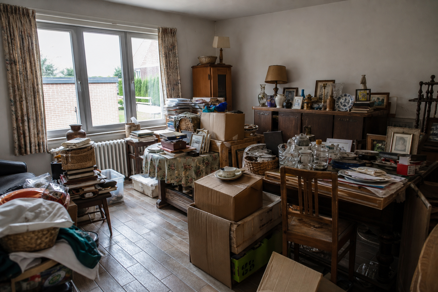 Vide maison familiale à Evergem : avant, en cours et après — avant débarras