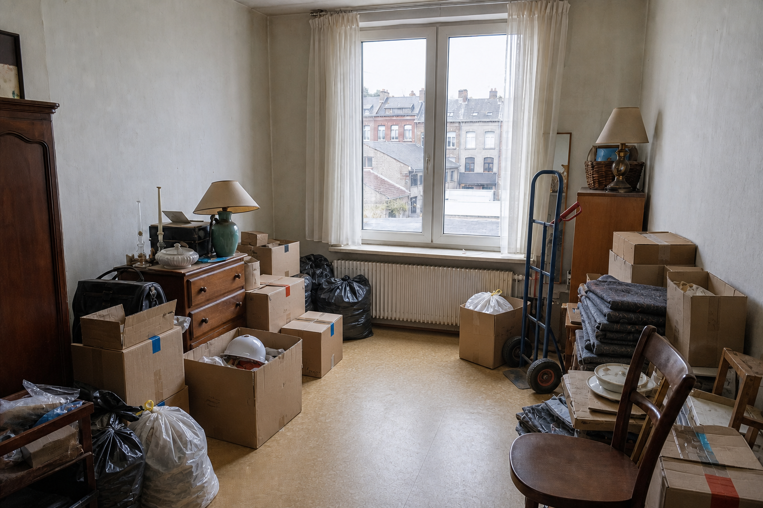 Vide appartement à Farciennes : avant, en cours et après — intervention en cours