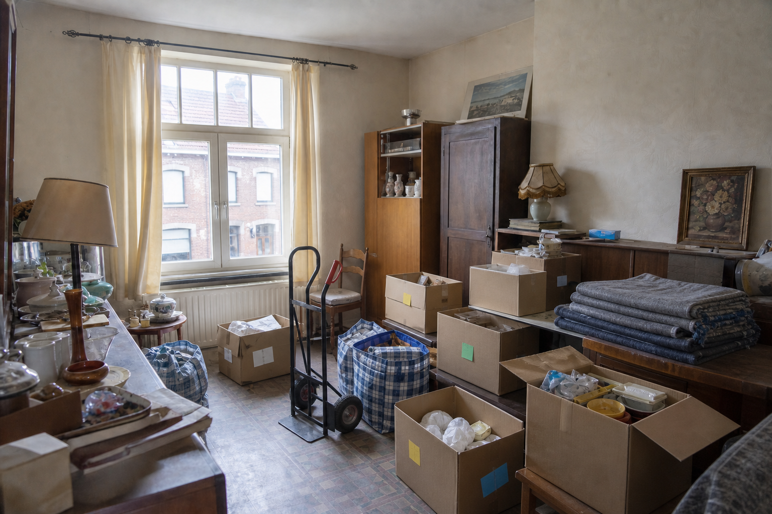 Vide maison ouvrière à Flémalle : avant, en cours et après — intervention en cours