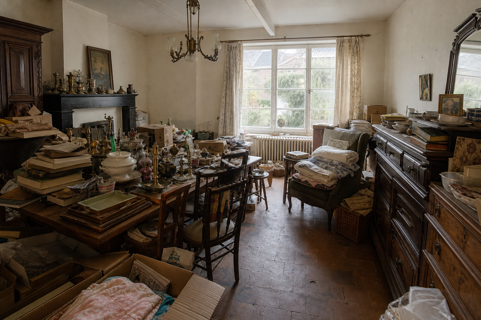 Débarras après départ en maison de repos à Flobecq : avant, en cours et après — avant débarras