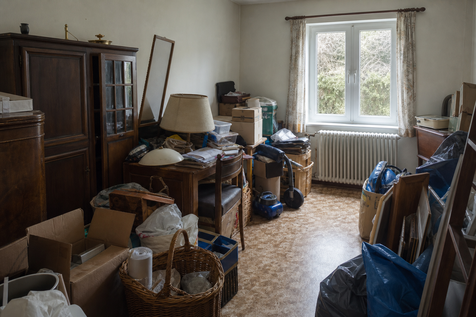 Vide maison après mutation militaire à Florennes : avant, en cours et après — avant débarras