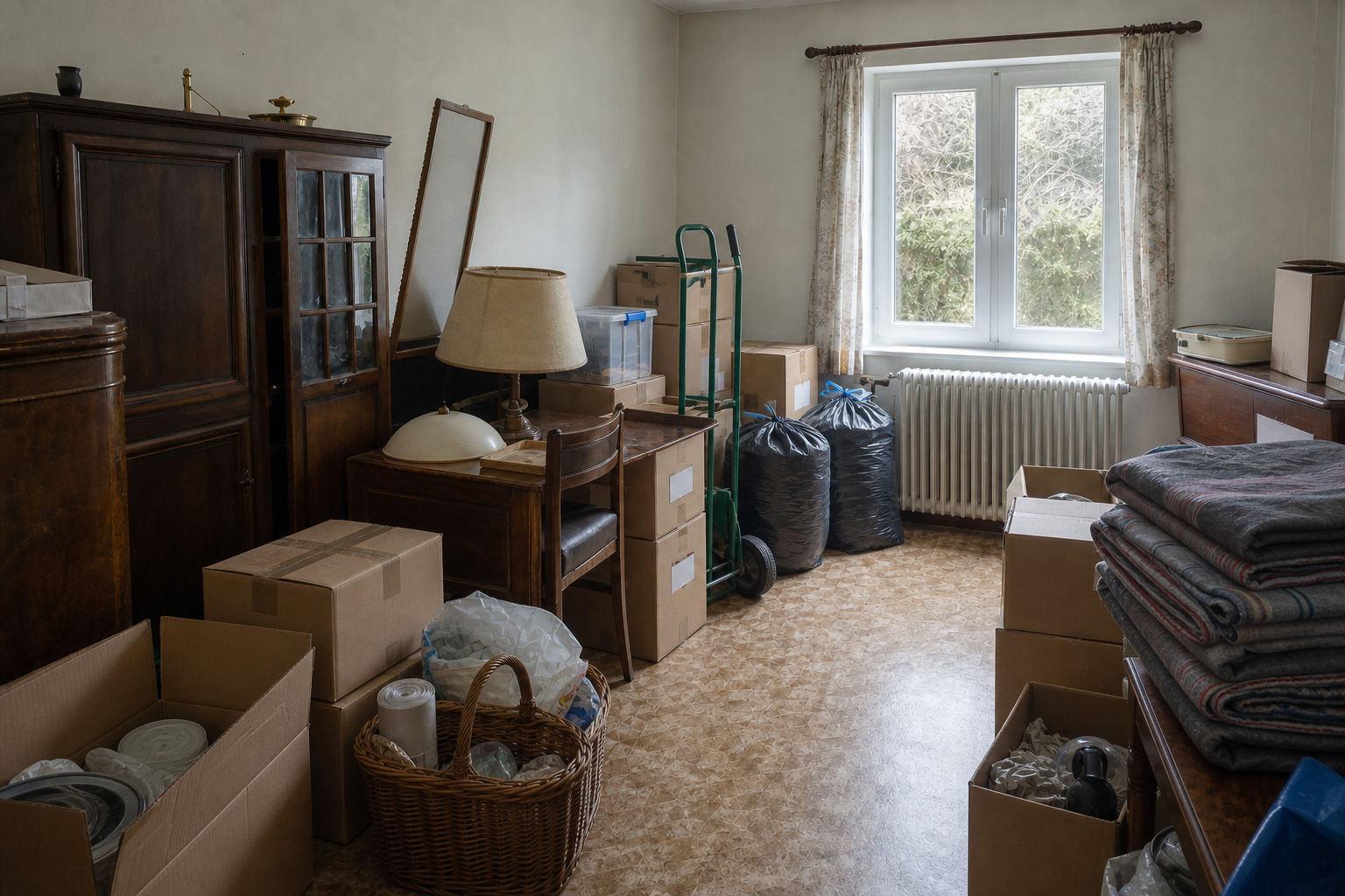 Vide maison après mutation militaire à Florennes : avant, en cours et après — intervention en cours