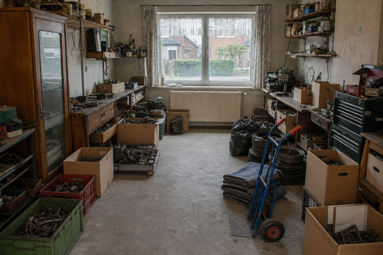 Vide garage-atelier à Fontaine-l’Evêque : avant, en cours et après — intervention en cours