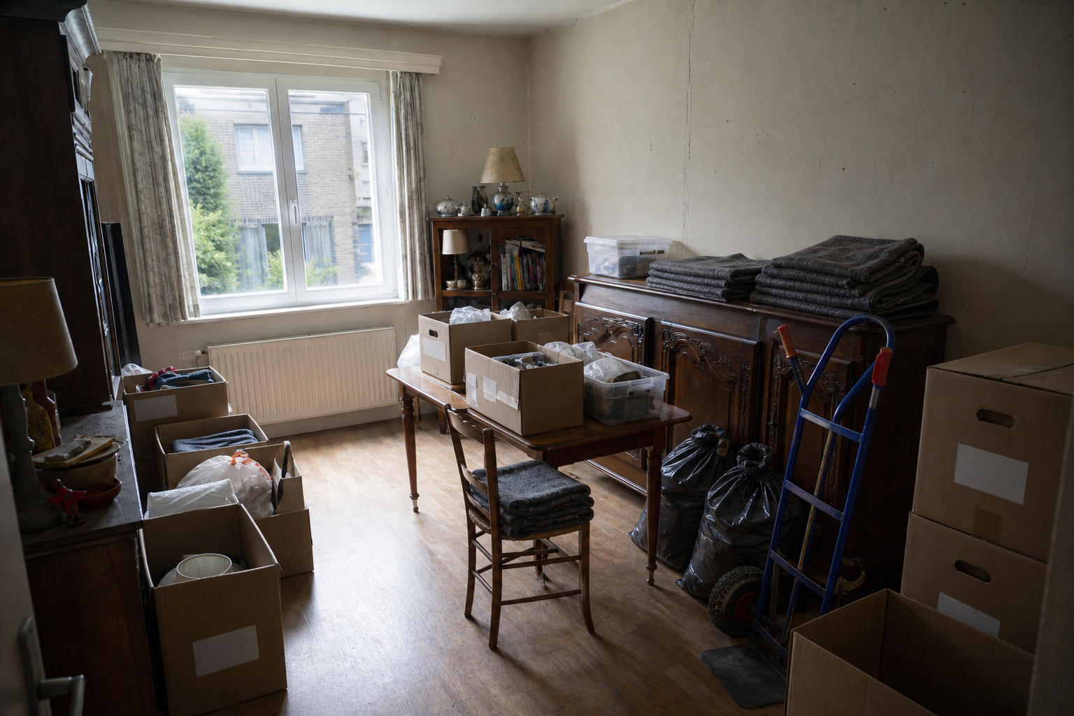 Vide maison familiale à Fosses-la-Ville : avant, en cours et après — intervention en cours