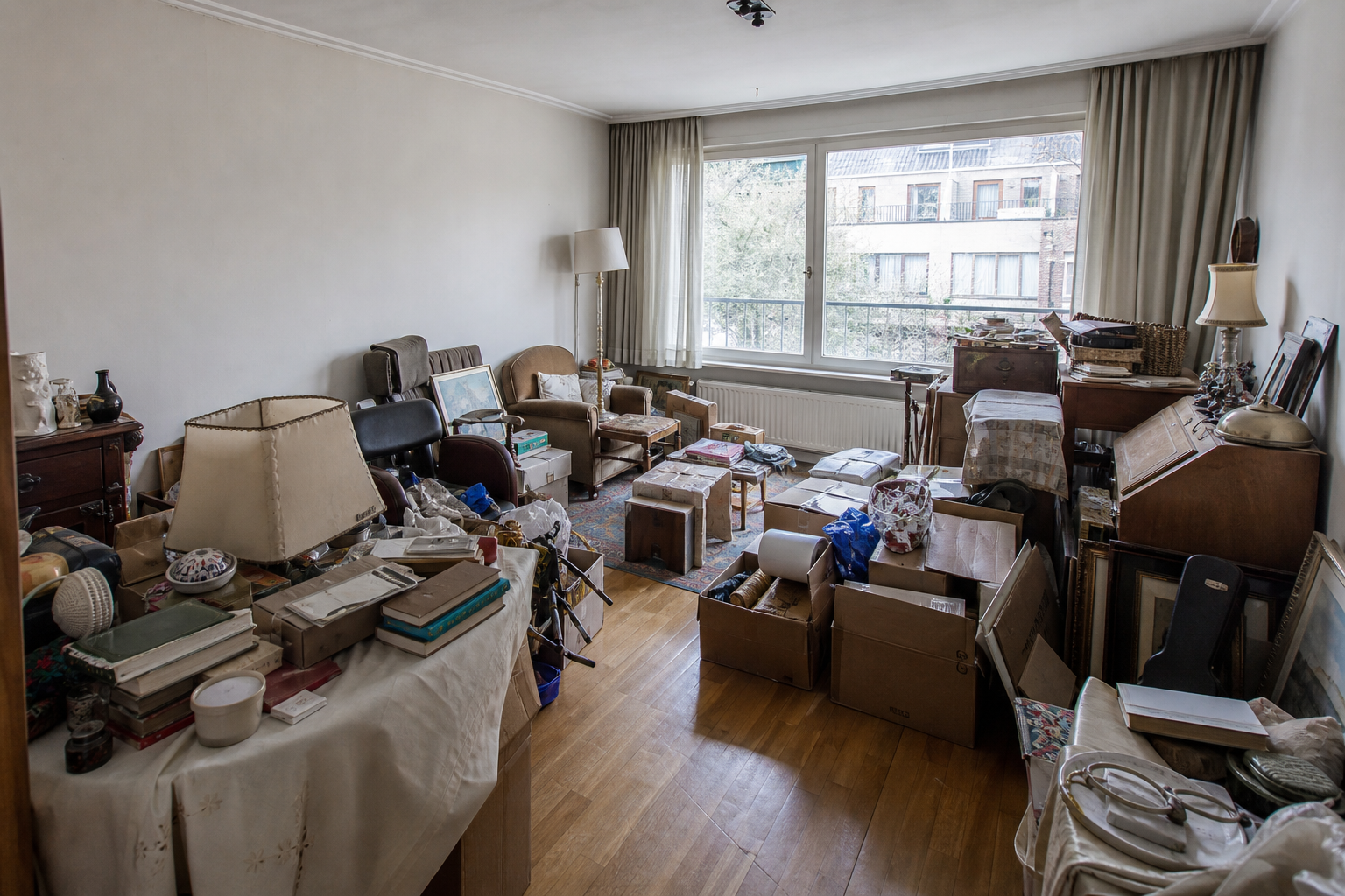 Vide appartement après succession à Ganshoren : avant, en cours et après — avant débarras
