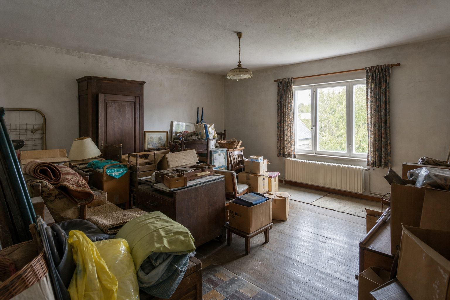 Débarras de grenier et de grange à Gedinne : avant, en cours et après — avant débarras