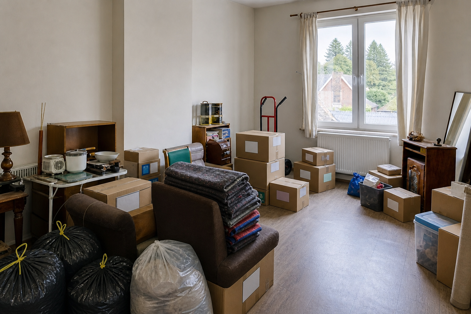 Vide appartement étudiant et cave à Gembloux : avant, en cours et après — intervention en cours