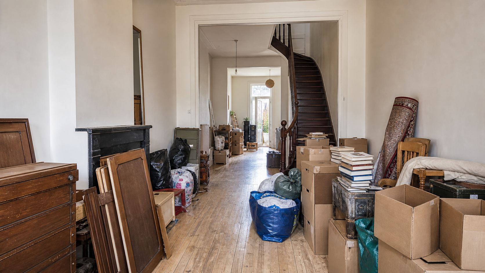 Vide maison de ville à Gent : avant, en cours et après — intervention en cours