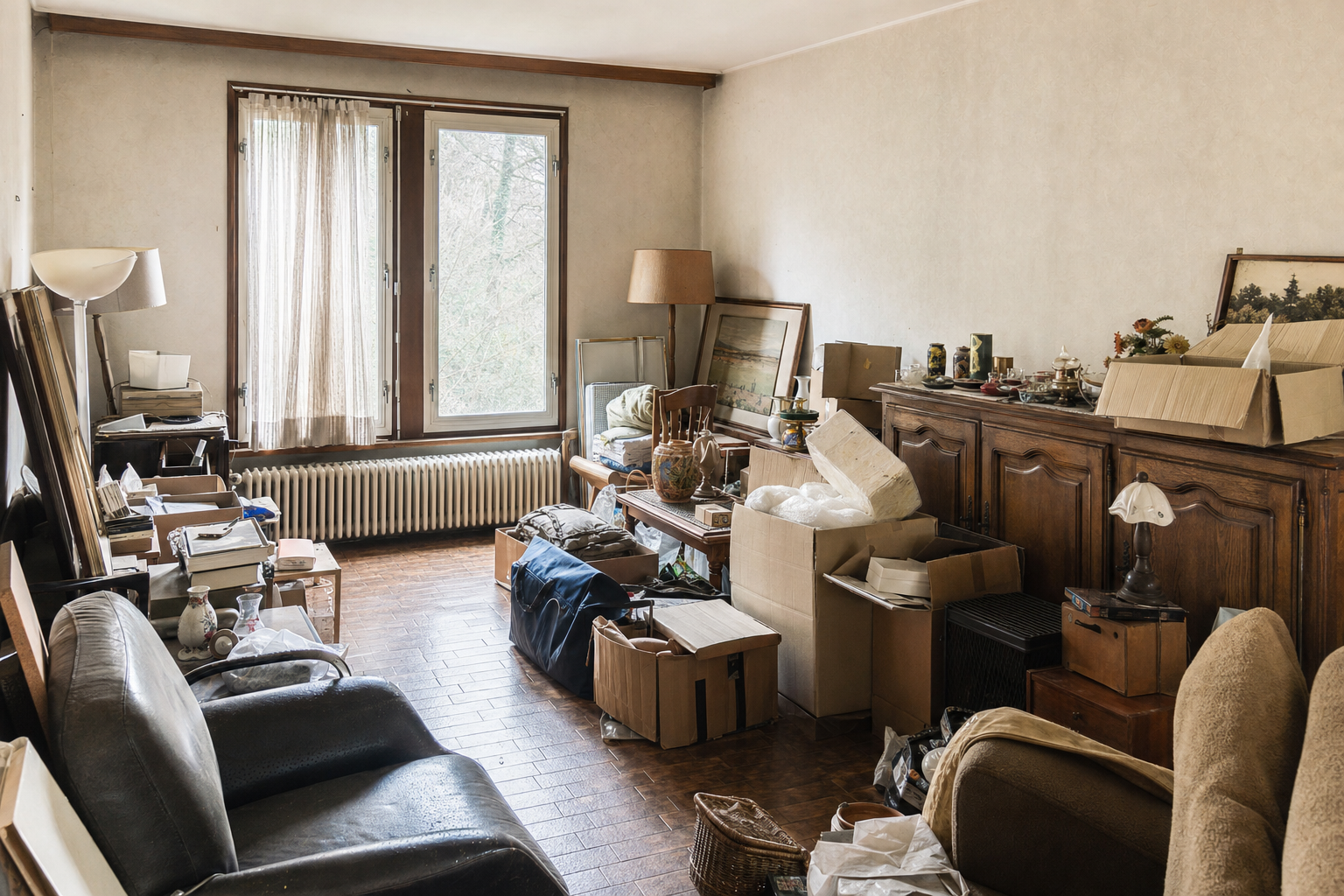 Vide villa à Gerpinnes : avant, en cours et après — avant débarras