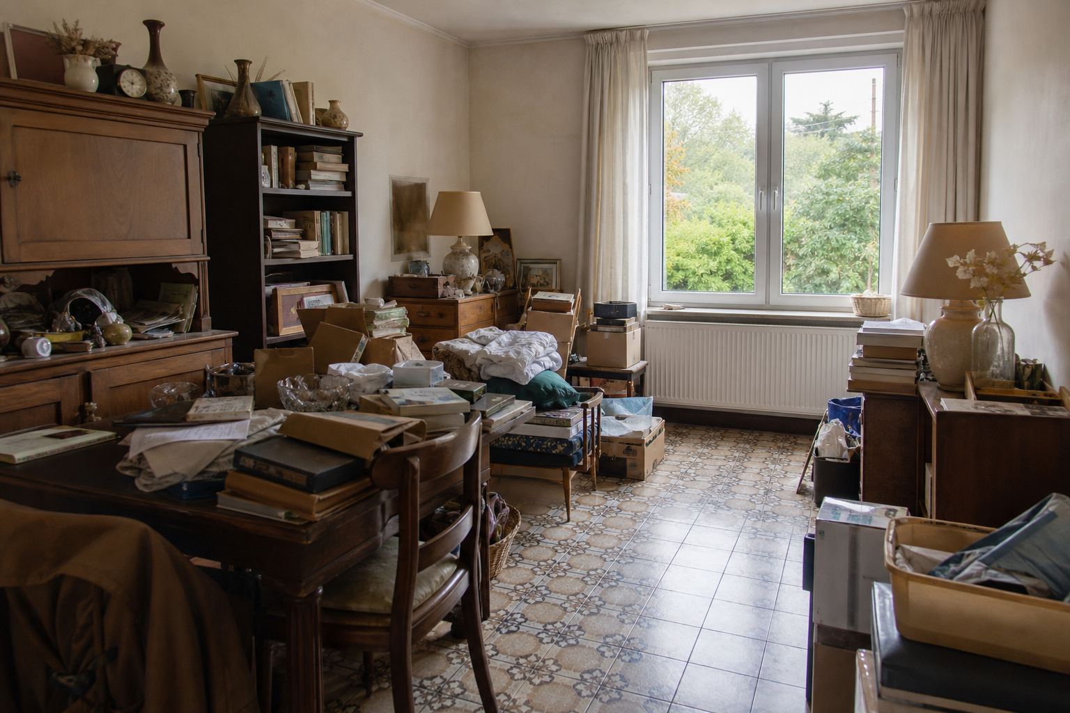 Débarras après départ en maison de repos à Glabbeek : avant, en cours et après — avant débarras
