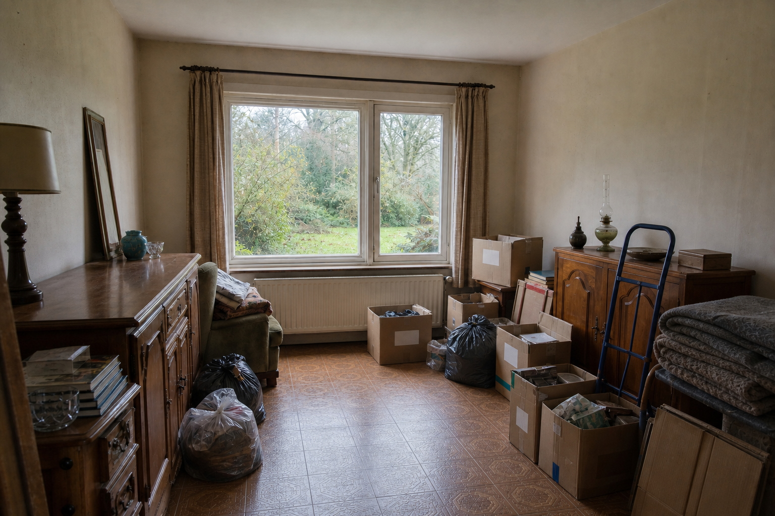 Vide bungalow à Grobbendonk : avant, en cours et après — intervention en cours