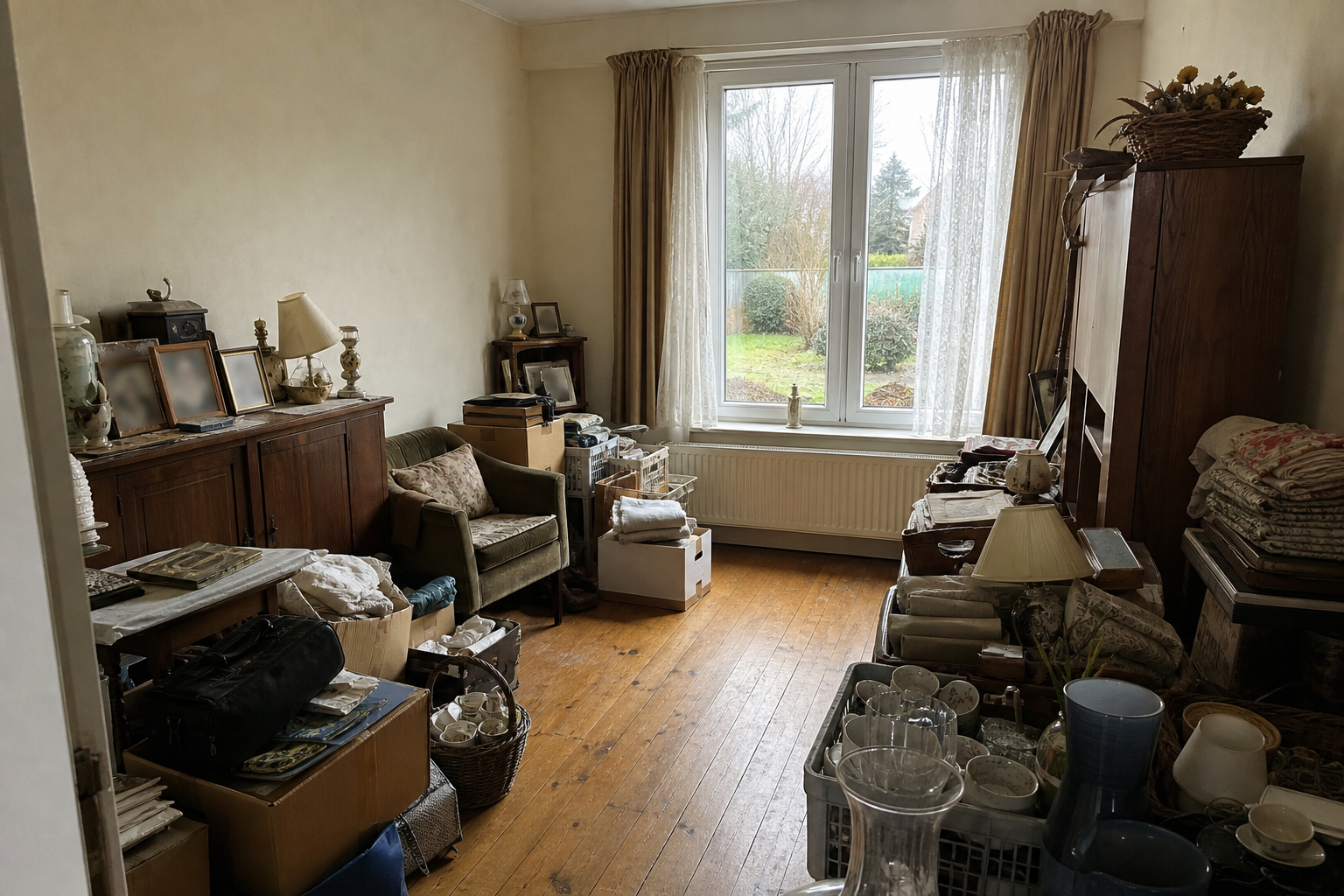 Débarras après départ en maison de repos à Halen : avant, en cours et après — avant débarras