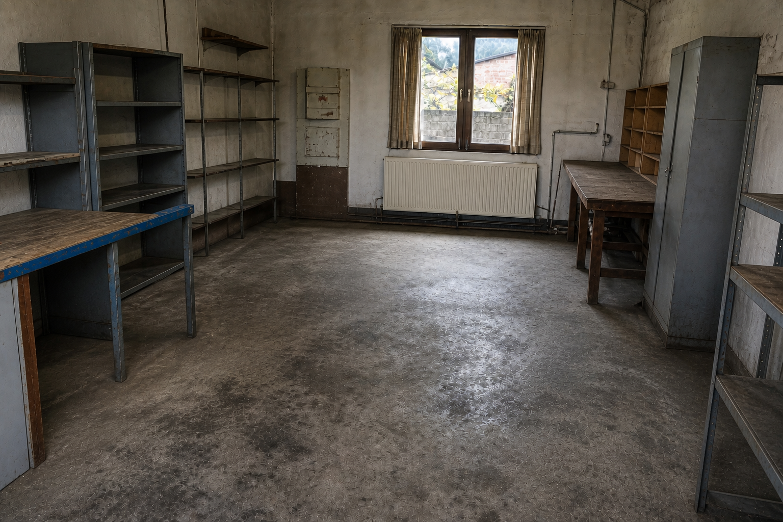 Vide garage-atelier à Ham : avant, en cours et après — après débarras