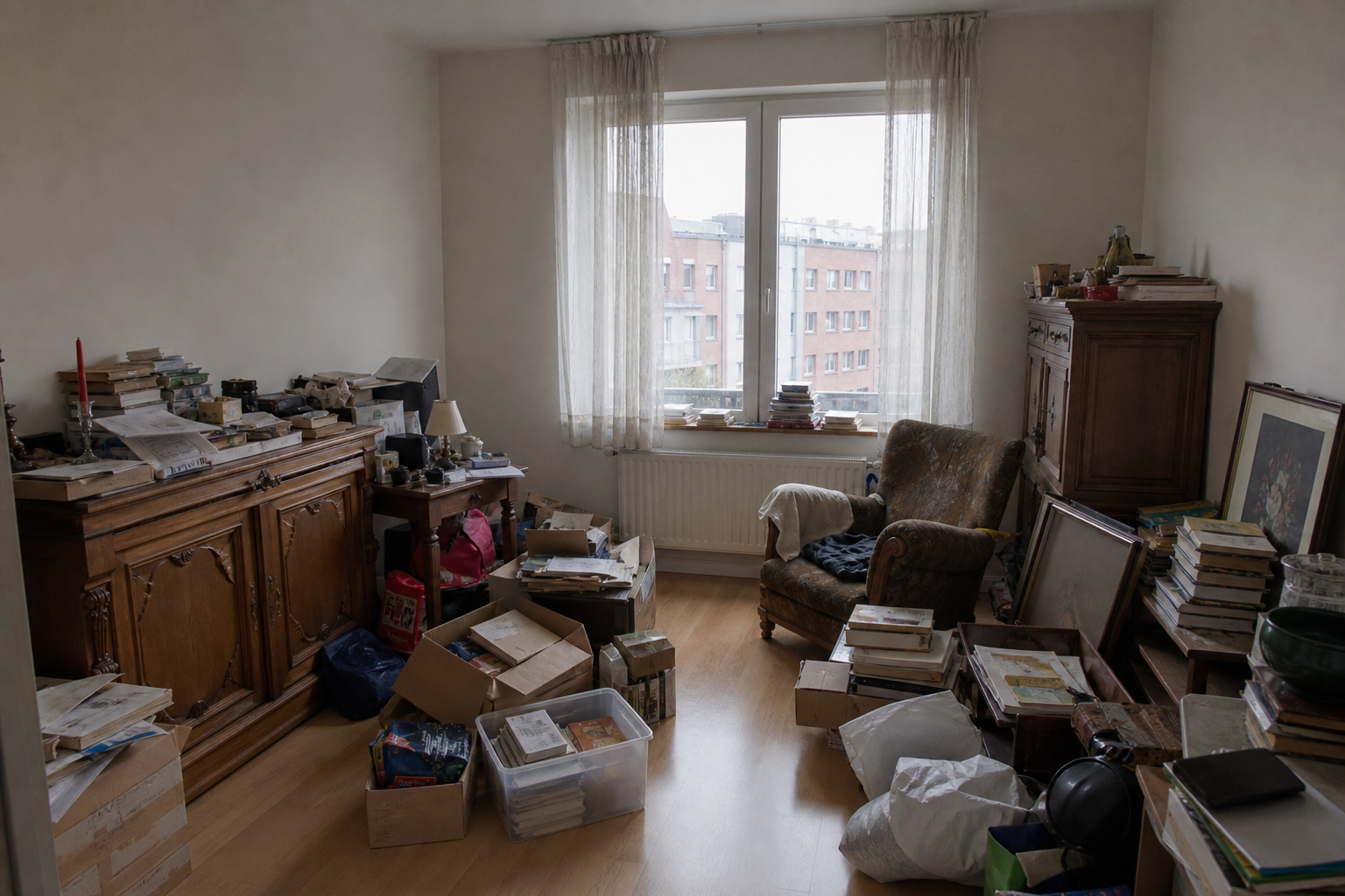 Vide appartement à Hamme : avant, en cours et après — avant débarras