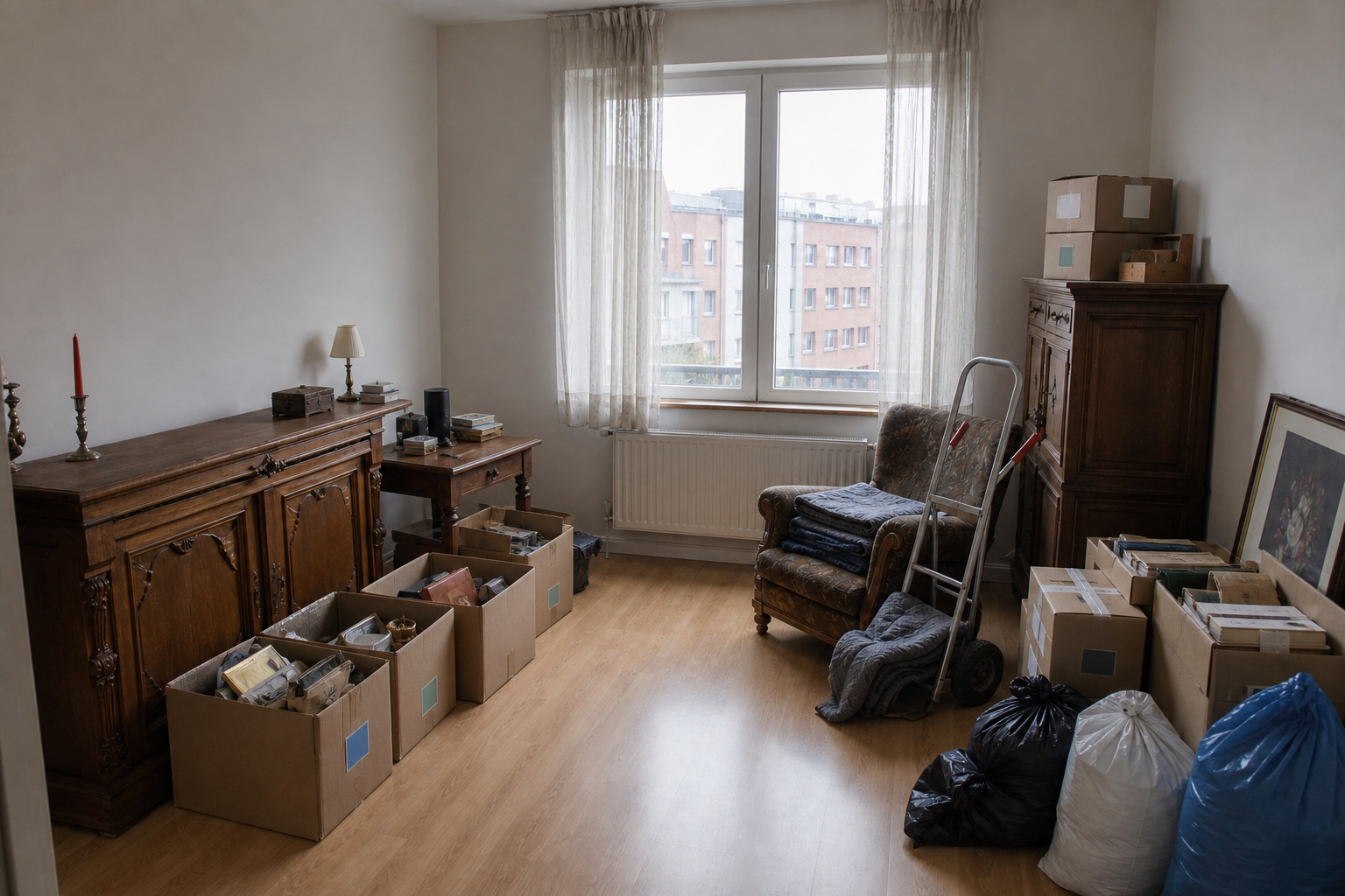 Vide appartement à Hamme : avant, en cours et après — intervention en cours