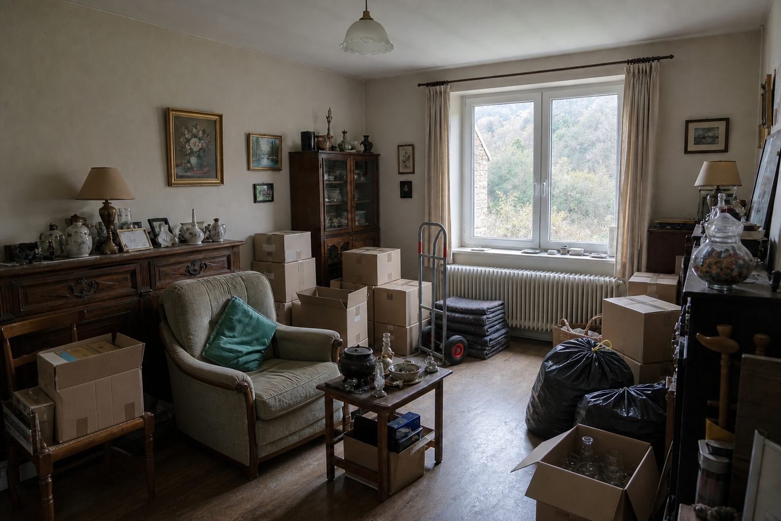 Vide maison familiale à Hamoir : avant, en cours et après — intervention en cours