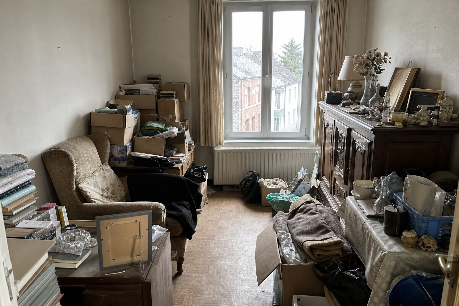 Vide appartement à Hannut : avant, en cours et après — avant débarras