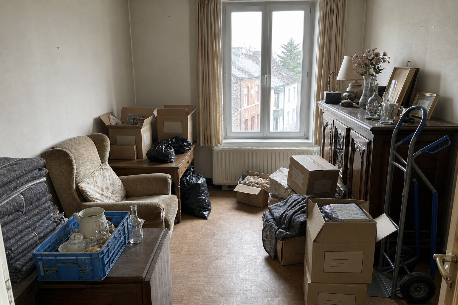 Vide appartement à Hannut : avant, en cours et après — intervention en cours
