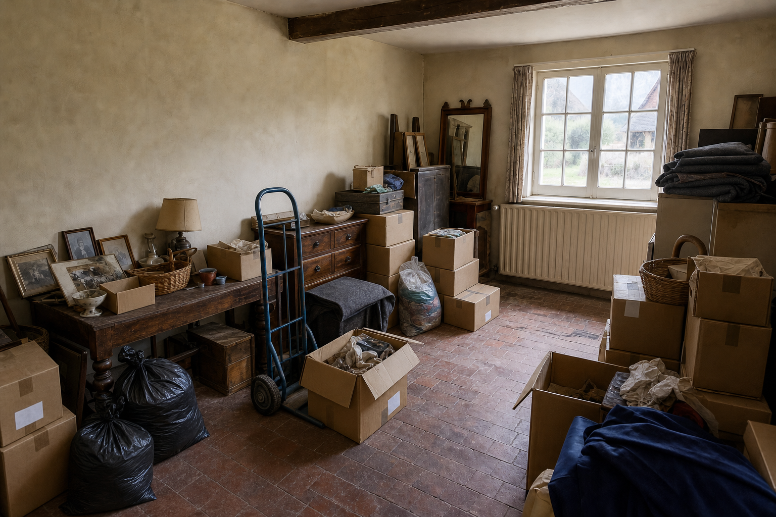 Vide fermette avec dépendances à Heist-op-den-Berg : avant, en cours et après — intervention en cours