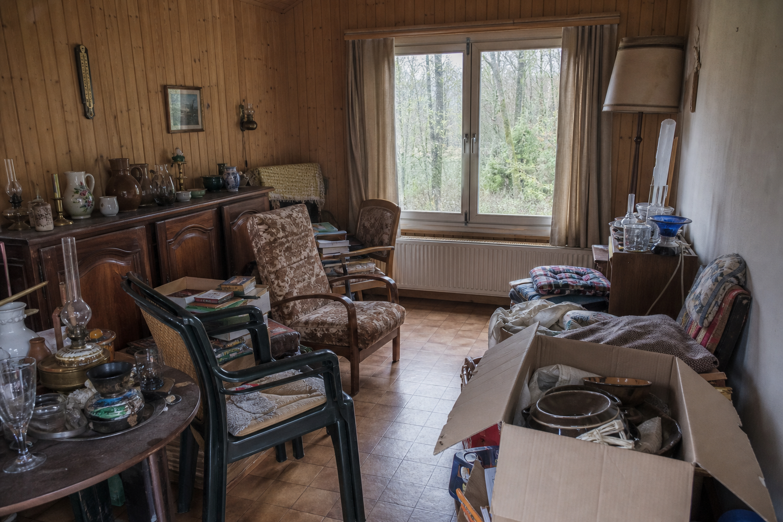 Vide chalet de vacances à Herbeumont : avant, en cours et après — avant débarras