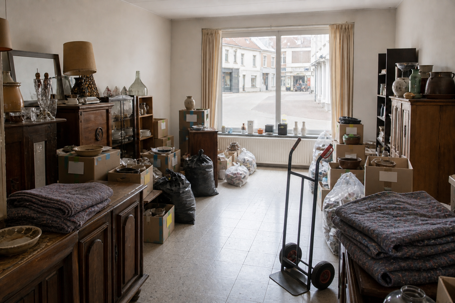Vide commerce à Herentals : avant, en cours et après — intervention en cours