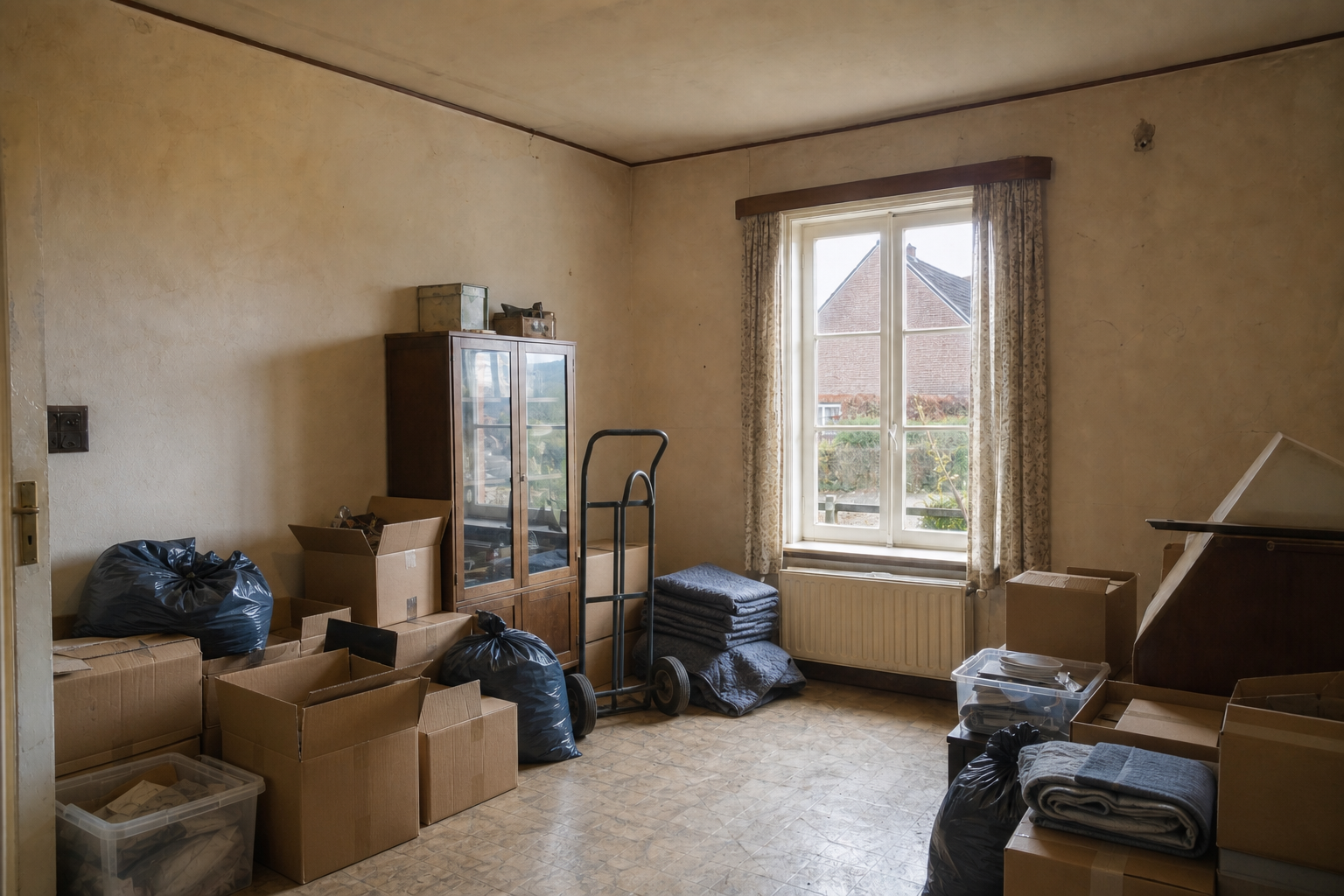 Vide maison ouvrière à Herenthout : avant, en cours et après — intervention en cours