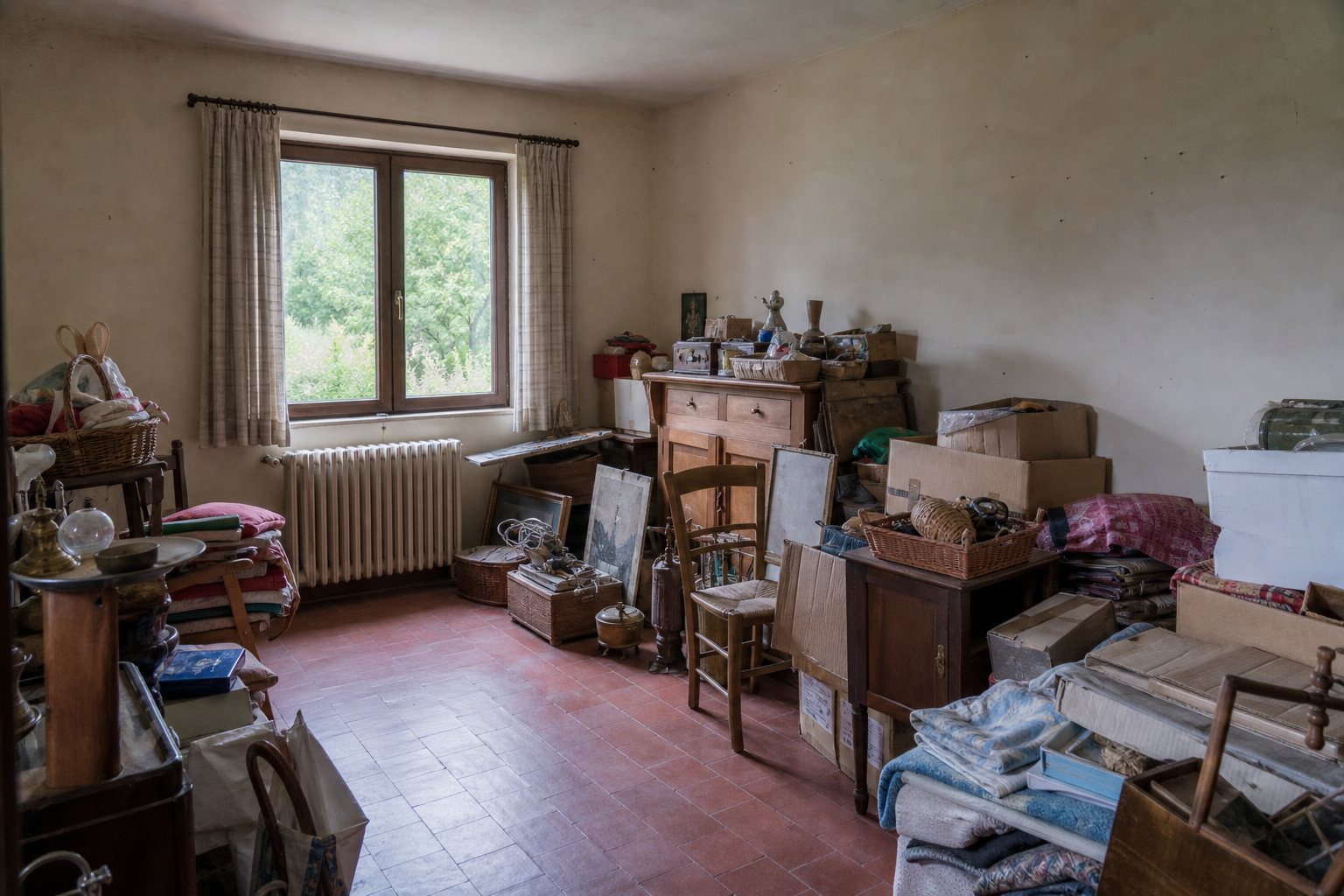 Vide fermette et remise à Herselt : avant, en cours et après — avant débarras