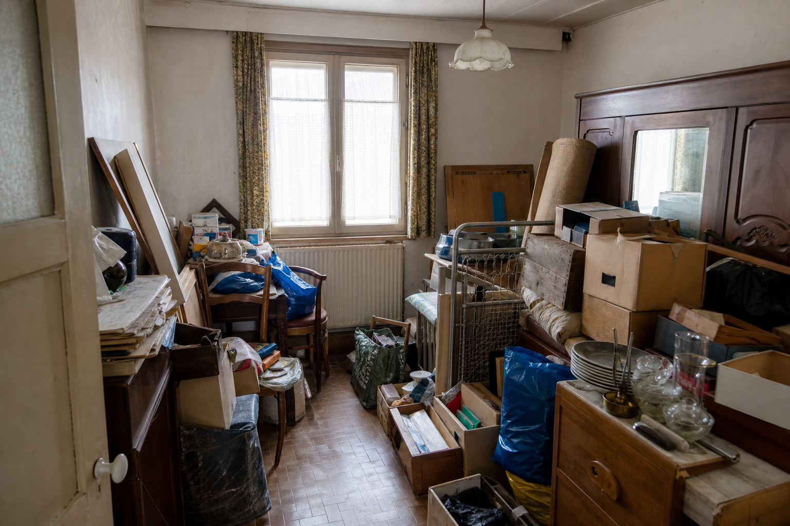 Vide petite maison rurale à Herstappe : avant, en cours et après — avant débarras