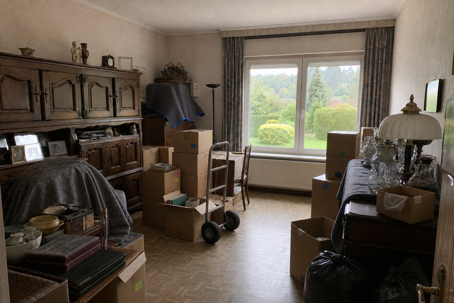 Vide maison familiale avec jardin à Hoeselt : avant, en cours et après — intervention en cours