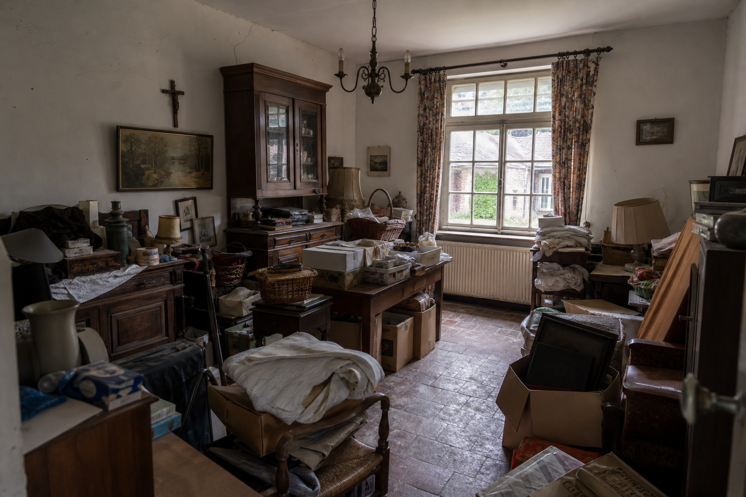 Vide fermette avec dépendances à Hoogstraten : avant, en cours et après — avant débarras