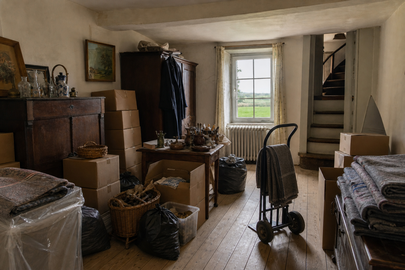 Vide ancienne maison de tisserand à Horebeke : avant, en cours et après — intervention en cours