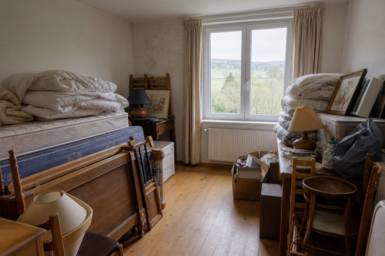 Vide gîte touristique à Houffalize : avant, en cours et après — avant débarras