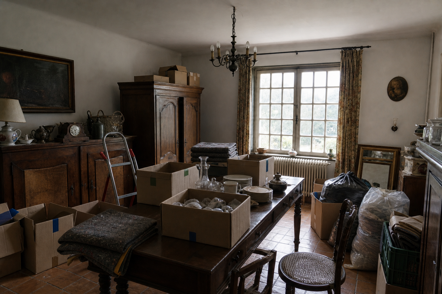 Vide maison de campagne à Huldenberg : avant, en cours et après — intervention en cours