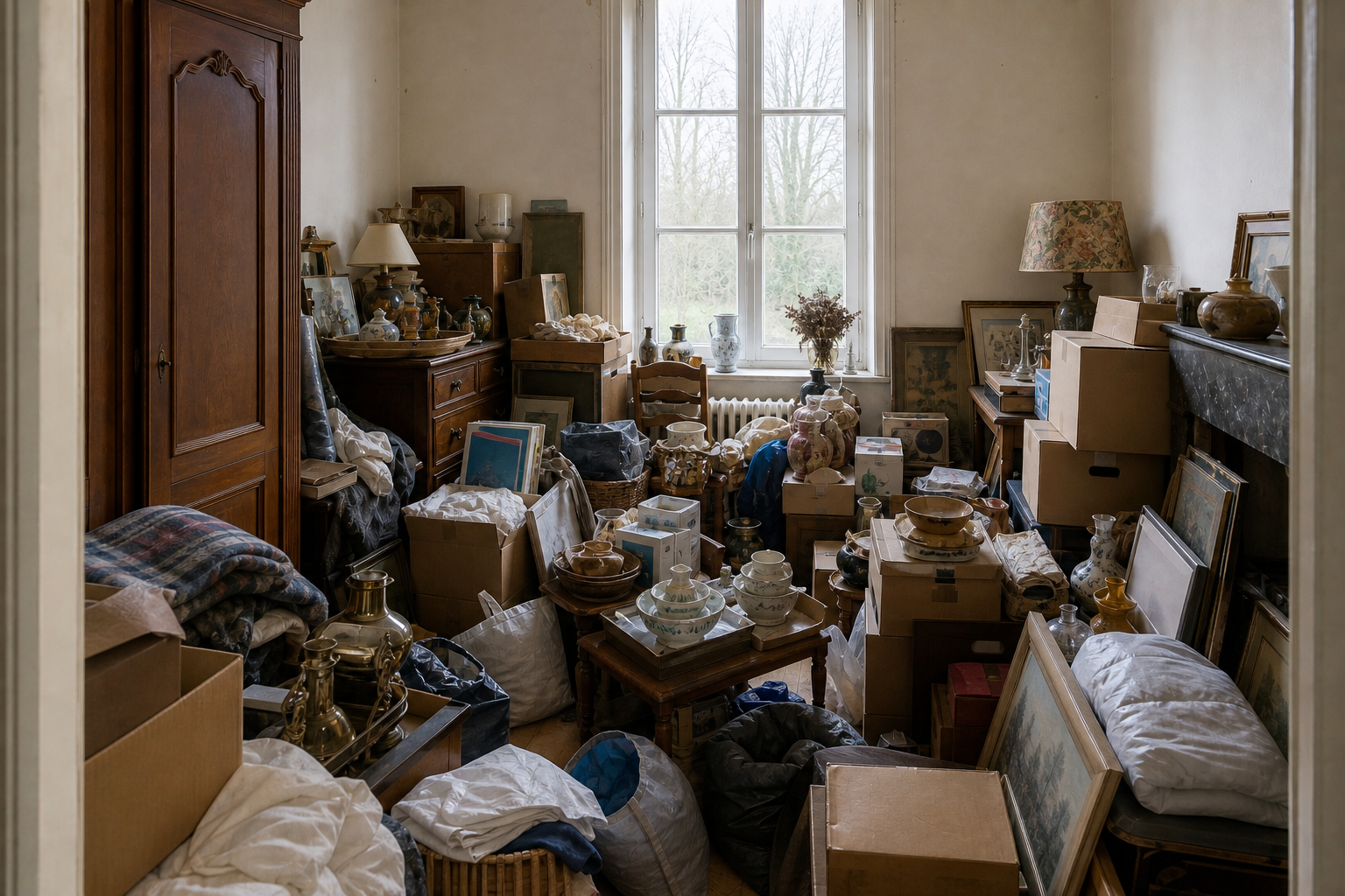 Débarras après départ en maison de repos à Ichtegem : avant, en cours et après — avant débarras