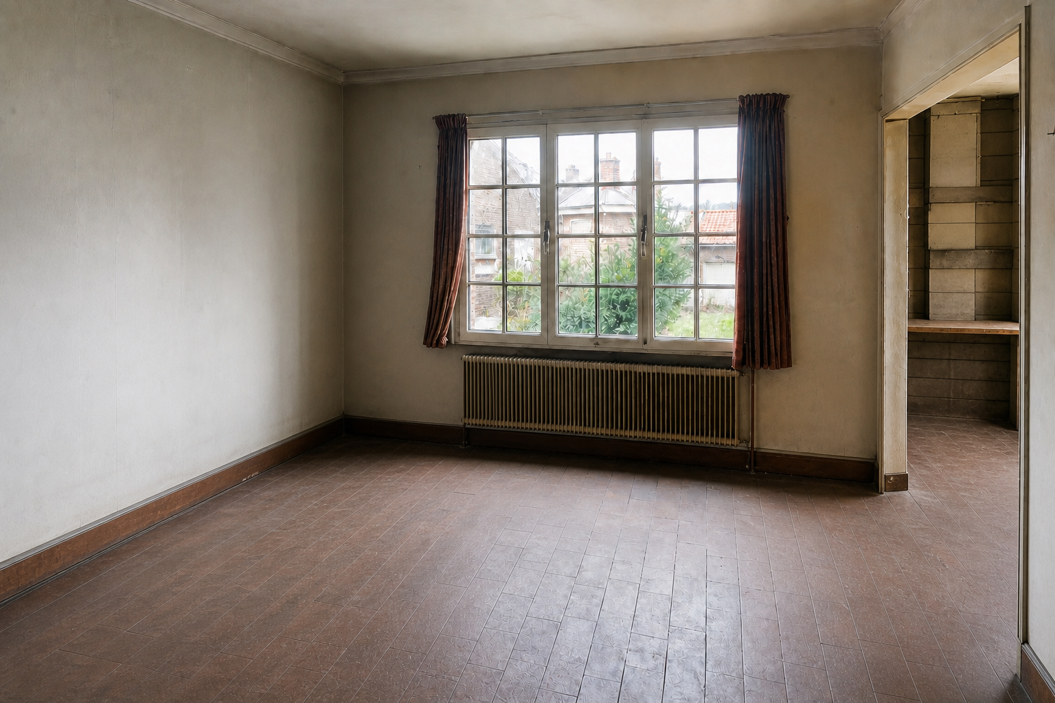 Vide maison familiale avec atelier à Ieper : avant, en cours et après — après débarras