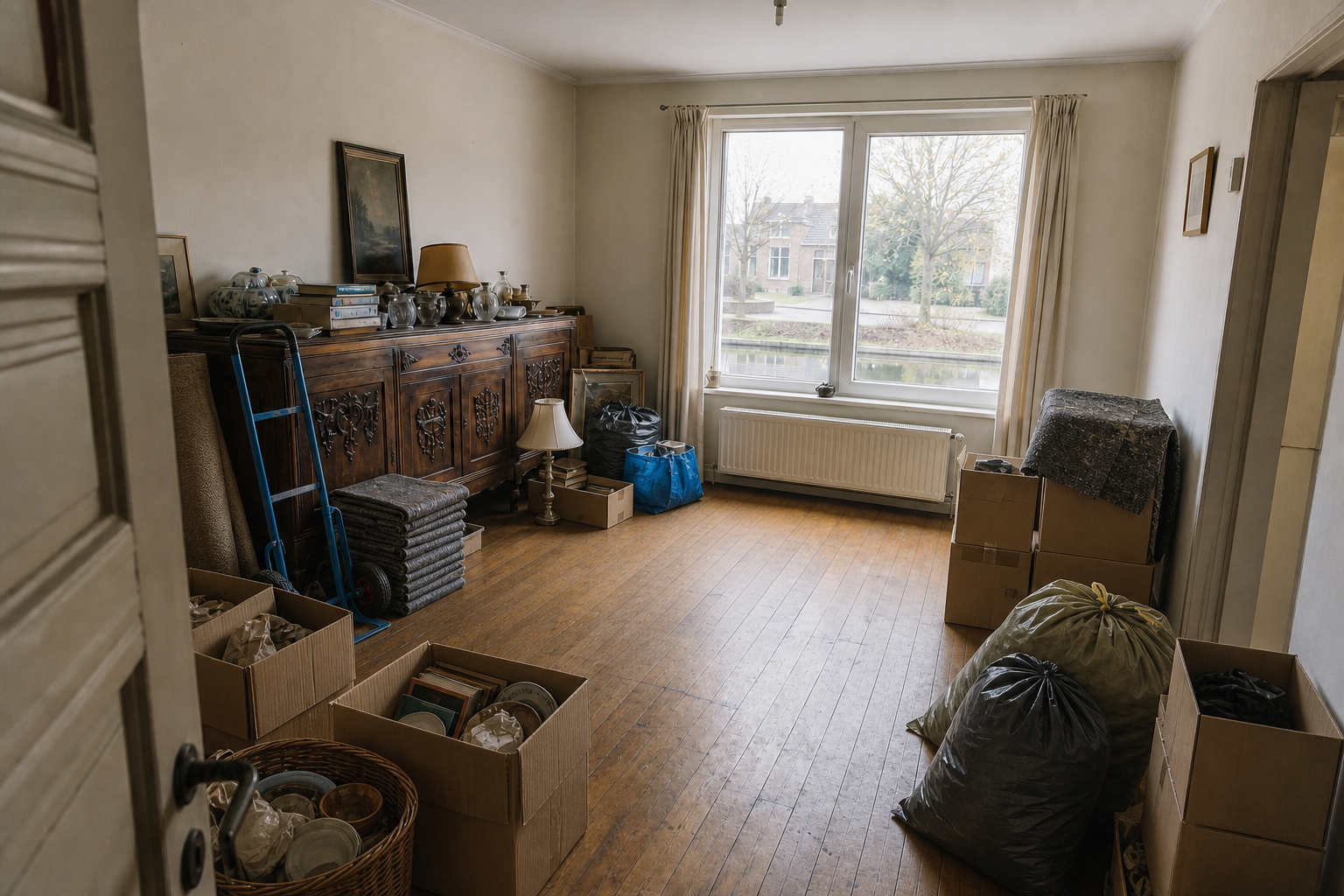 Vide maison familiale à Ingelmunster : avant, en cours et après — intervention en cours
