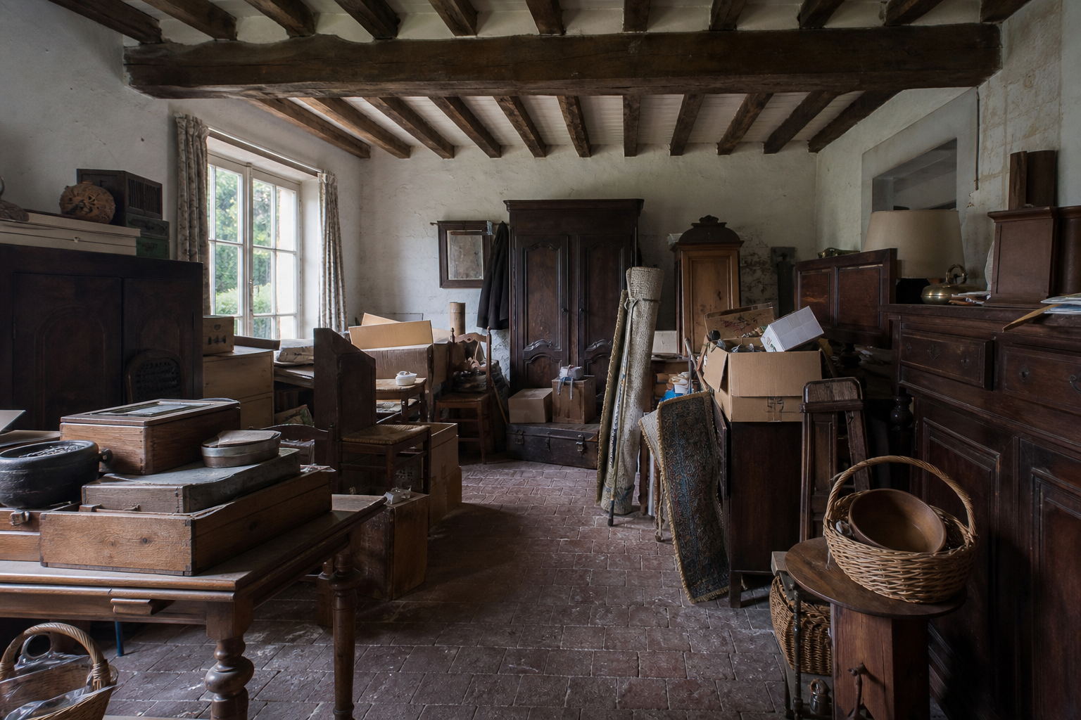 Vide ferme en carré à Jodoigne : avant, en cours et après — avant débarras