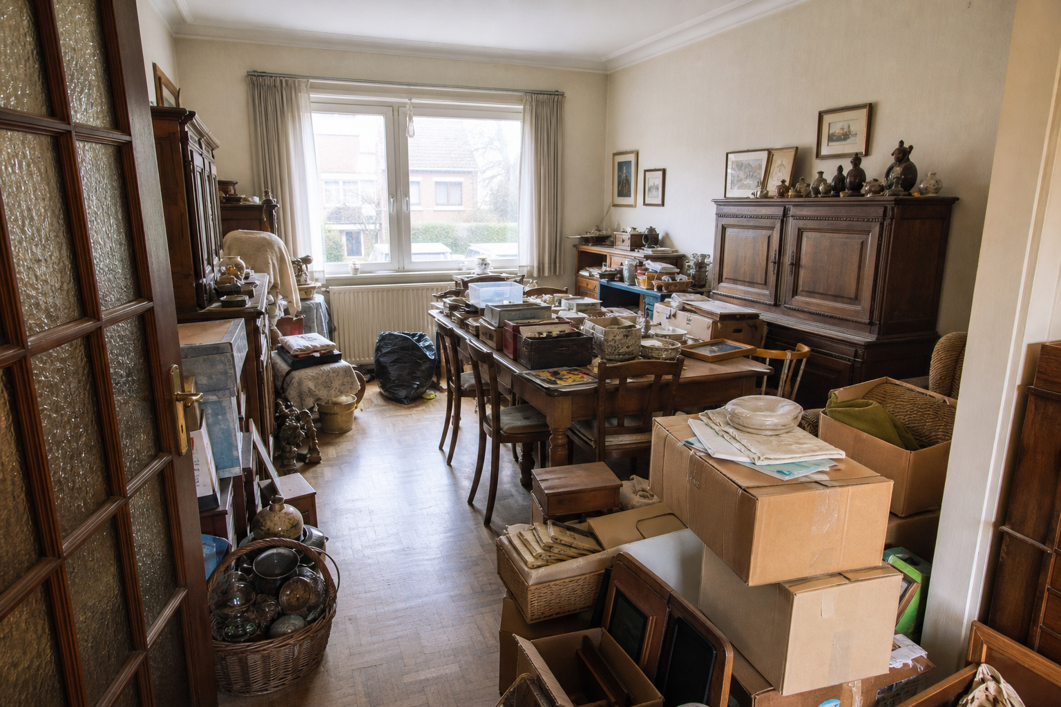 Vide villa à Juprelle : avant, en cours et après — avant débarras